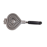 Máquina para Hacer Waffles con Forma de Corazón, de Aluminio Fundido, 35x15cm, Antiadherente, para Estufa de Gas, con Anillo de Bloqueo y Colgador, para Cocina
