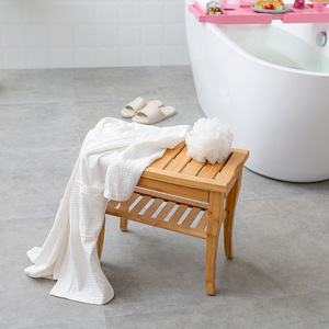 Allsome — <span class=keywords><strong>banc</strong></span> de siège de douche <span class=keywords><strong>en</strong></span> bambou naturel, <span class=keywords><strong>banc</strong></span> <span class=keywords><strong>avec</strong></span> étagère de <span class=keywords><strong>rangement</strong></span>, pour l'intérieur ou l'extérieur - Product Image 3