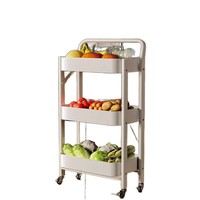 Chariot utilitaire pliable sur mesure OEM/ODM, robuste, à 3 niveaux, avec roulettes, fourni directement par l'usine pour les commandes en gros