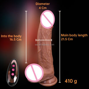 SacKnove telecomando elettrico telescopico vibrante di calore in Silicone flessibile realistico pene App giocattolo sessuale femminile spinta Dildo vibratore - Product Image 6
