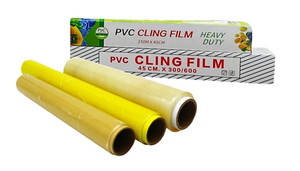 Qualità FDA vendita calda strizzacervelli trasparente imballaggio alimentare in plastica 300m 35cm per uso alimentare Stretch pellicola in PVC con Cutter - Product Image 6
