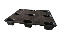 Palettes Euro durables et écologiques pour l'extérieur Plastique HDPE recyclé à 4 voies à simple face emboîtable pour le stockage industriel de l'acier