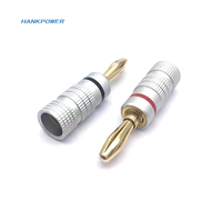 Connecteur audio pour haut-parleur mâle en cuivre plaqué or 24 carats de haute qualité, droit, 4 mm, type banane, pour Nakamichi