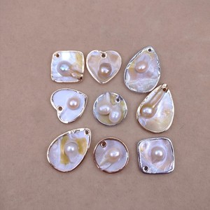 Natural freeform white shell fashion jewelry oyster pearl shell charms ciondolo a goccia a cuore per la creazione di collane di gioielli - Product Image 6