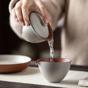 Guanlan Coarse Pottery Gaiwan Gray Glaze With Lid For Kung Fu <b>Tea</b> <b>Set</b> - Product Image 4