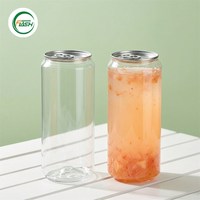 Pot en PET transparent de 250 ml, récipient en plastique cylindrique, pot de stockage pour boissons gazeuses, jus, boissons, pour café, restauration, vente en gros