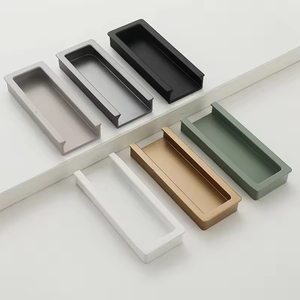 Poignées de porte en alliage de zinc de style européen minimaliste moderne Quincaillerie d'armoire à tiroirs simple avec attaches dissimulées pour armoire - Product Image 3