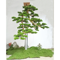 Tanaman Bonsai Buatan Hijau Alami Besar untuk Luar Ruangan dan Dalam Ruangan 2 3 4 5m Pohon Fiberglass Pohon Pinus Buatan untuk Dekorasi Taman