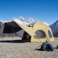 Tente gonflable familiale grande capacité, tente de camping à structure pneumatique, tente extérieure imperméable avec auvent pour les vacances et les voyages