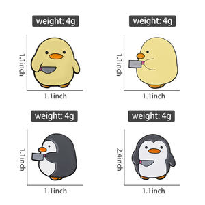 Penguin pisau belati Pin Enamel bebek lucu lencana Pin kerah logam topi ransel pakaian bros kartun hewan perhiasan untuk teman-teman - Product Image 6