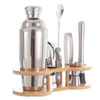 Kit de barman premium 10 pièces, accessoires de bar, doseur, shaker à cocktails avec couvercle en forme de champignon, outils de bar en acier inoxydable