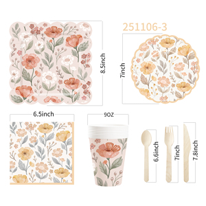 Platos de Papel Florales DAMAI, Platos Desechables con Diseño de Margaritas para Fiestas, Bodas, Despedidas de Soltera, Cumpleaños - Product Image 4