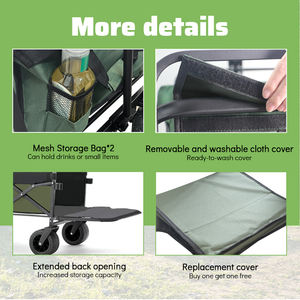 Chariot de plage pliable à grande capacité et robuste, chariot utilitaire pliable, chariot de jardin portable, chariot de camping, chariot de courses OEM - Product Image 4