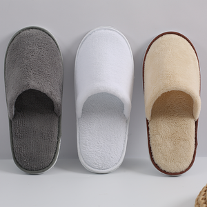 Customized Luxury Coral Fleece Room <strong>Slippers</strong> Closed Toe Disposable Soft <strong>Slipper</strong> Hotel Amenities - Product Image 2