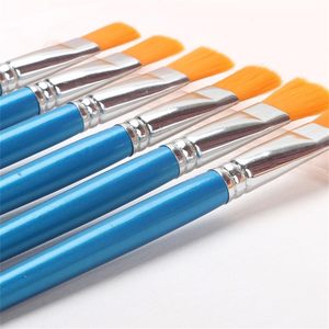 Bomeijia แปรงทาสีแบนขนาด3/4นิ้วแปรงอะคริลิกขนแปรงสังเคราะห์กว้างแปรงทาสีสีน้ำขนาดเล็กงานฝีมือจำนวนมาก - Product Image 3