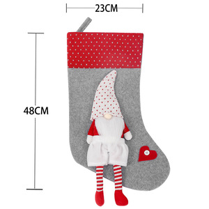Gnomes nains sans visage feutre chaussettes <span class=keywords><strong>de</strong></span> Noël nordique <span class=keywords><strong>Vintage</strong></span> bas <span class=keywords><strong>de</strong></span> Noël - Product Image 2