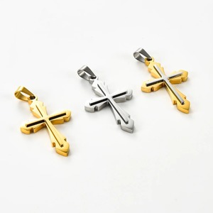 Collier pendentif croix unique en acier inoxydable, accessoire religieux chrétien pour femmes et hommes, chaîne, pendentifs, fabrication de bijoux DIY, cadeaux - Product Image 5
