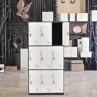 Casier de gymnastique en acier à structure renversée de haute qualité Offre Spéciale armoire de rangement pour employés à 9 portes casiers en métal