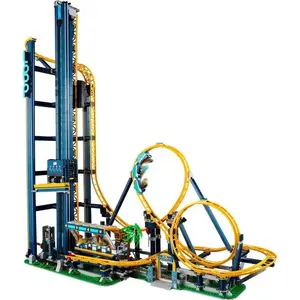 En stock 77045 City Loop Coaster Building Block Train Roller Coaster Parque de Atracciones Compatible 10303 para regalos de Navidad