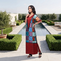 Robe chemise décontractée grande taille style africain 2026 à faible MOQ, robes Boubou d'été à imprimé floral et sequins