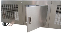 Nieuwe commerciële roestvrijstalen machine voor het maken van ijsrollen met fruit & chocolade, hoge productiviteit, draagbaar, met vlakke bakplaat.