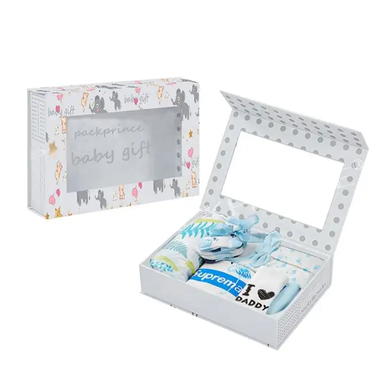 Direct Manufacturer Baby Favor Blank Transparent Boxes Luxury Kids Tshirts Socks Box With Pcv Window