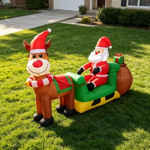 Outdoor Christmas JOY Sign <strong>Inflatable</strong> with Green Monster Wreath and LED Lights for Yard Decoration - Product Image 4