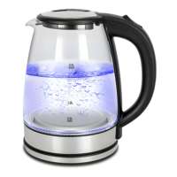 Bouilloire électrique en verre bleu de 2 L pour usage domestique, compatible 110 V/220 V, petite carafe en verre