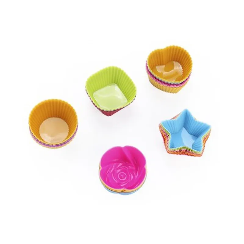 Cake Tools Different Shape Food Grade Silicone Muffin Cups Baking Cups Cupcake Liners