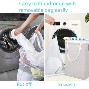 Bán Sỉ Đồ Gia Dụng Giỏ Đựng Đồ Giặt Gấp Gọn Lớn 72L Có Nắp Đậy Và Túi Có Thể Tháo Rời - Product Image 3