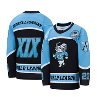 Maillot de hockey sur glace vintage à rayures, logo brodé en twill, respirant, séchage rapide, unisexe