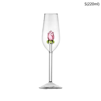 1 pièce Verre à vin rouge et blanc 3D créatif en forme de rose rose, élégant, pour champagne, usage domestique, cadeau de Saint-Valentin