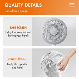 Branded Mini Table Fan 220V Adjustable Electronic Ventilation for Outdoor and Car White Solar-Powered with Mechanical Control - Product Image 4