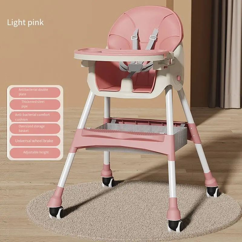 Hot Aanbieding Verdikte Stalen Buis Verstelbare Hoogte Dubbele Plaat 3 In 1 Roze Kinderstoel Kinderstoelen