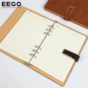 Libreta de Anillas Personalizada con Logotipo Creativo para Negocios, Oficina o Escuela, con Cubierta Vegana de Cuero, Anillas de 6 Anillos, Tamaño A5, Venta al por Mayor - Product Image 6