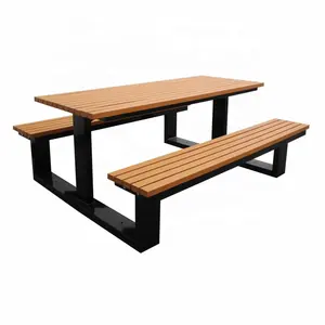 2021 nuovo prodotto mobili per esterni in plastica riciclata tavolo da picnic in legno e panche tavolo da giardino set