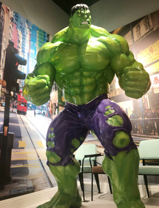 Statue Hulk grandeur nature en fibre de verre peinte à la main, sculpture artistique personnalisée de super-héros <span class=keywords><strong>Marvel</strong></span> en résine musculaire pour centre commercial extérieur - Product Image 1