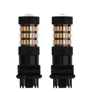 Lampu Sein LED Berhenti Lampu Rem Mobil, Lensa Bohlam 12V DC 4014 60 SMD Warna Putih/Amber 3156 3157 P27/7W T25