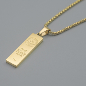 Collana vuota barra Hip Hop personalità collana regalo ciondolo collane con incisione in acciaio inox collare A La <span class=keywords><strong>Moda</strong></span> - Product Image 1