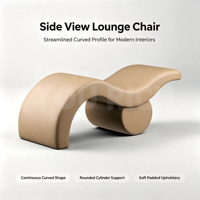 Chaise longue ergonomique incurvée pour salon, forme de vague continue, en similicuir, fauteuil inclinable de spa, lit de beauté pour salon