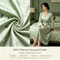 Tissu Jacquard 100% Polyester Teint en Usine, Élégant et Décoratif, Largeur 58/60 pouces, pour Robes, Vêtements de Nuit, Tenues de Détente et Pyjamas