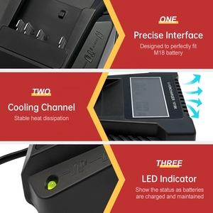Caricabatterie di ricambio 1018K per <span class=keywords><strong>batteria</strong></span> agli ioni di litio <span class=keywords><strong>Bosch</strong></span> 14.4V 18V BAT609 BAT612 BAT618 BAT614 per trapano elettrico con schermo LED - Product Image 2