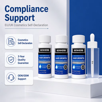 Kit 6 en 1 de 60 ml, sérum capillaire biologique à la biotine, huile pour la croissance des cheveux, traitement capillaire à domicile, OEM Kirland Booster Thicker