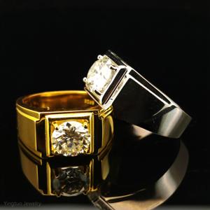 Hip Hop buzlu Out erkekler yüzük gümüş 925 18k altın kaplama ayarı Moissanite küba yüzük takı - Product Image 3
