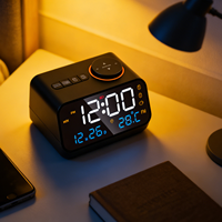 Doppelte USB-Ladeanschlüsse Digitaler LED-Desktop-Musikwecker mit FM-Radio