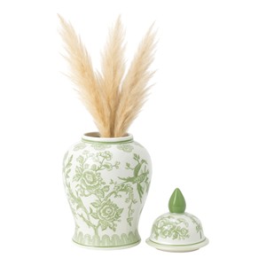 Vaso in ceramica con disegno di uccelli e fiori per decorazioni per la casa e come complemento d'arredo per il soggiorno, vaso moderno in stile tempio - Product Image 2