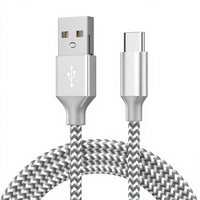 Kabel Pengisian Cepat Tipe-C ke USB-A dengan Pelindung Nilon untuk Ponsel dan Transfer Data