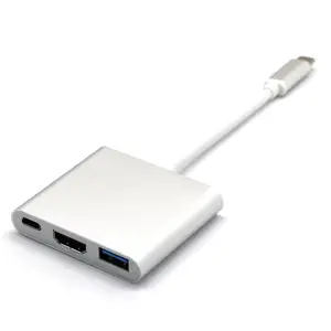 MacBook用3in1 Type-C-4K HD HDTV USB C3.0ハブアダプター