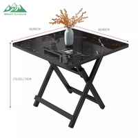 Mesa Plegable Multiusos Wayon, Escritorio Cuadrado para Comedor y Estudio que Ahorra Espacio con Superficie con Diseño de Mármol.