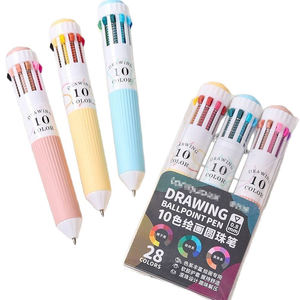 Stylo bille rétractable 10 en 1 multicolore 0,8 mm, stylo bille personnalisé avec logo pour la création de bandes dessinées - Product Image 1